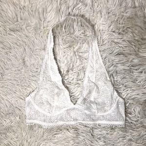 Victoria's Secret White Lace Halter Bralette